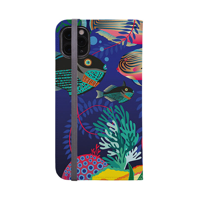 Wallet phone case-Fish By Mia Underwood-Vegan Leather Wallet Case Vegan leather. 3 slots for cards Fully printed exterior. Compatibility See drop down menu for options, please select the right case as we print to order.-Stringberry