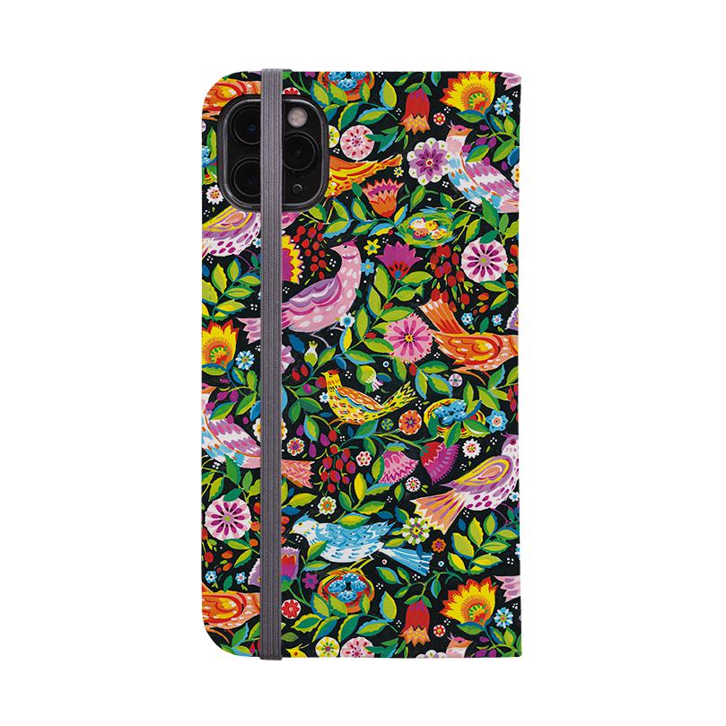 Wallet phone case-Folkbirds By Sarah Campbell-Vegan Leather Wallet Case Vegan leather. 3 slots for cards Fully printed exterior. Compatibility See drop down menu for options, please select the right case as we print to order.-Stringberry