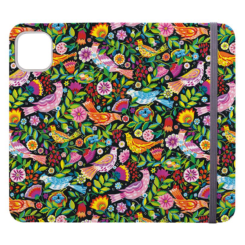 Wallet phone case-Folkbirds By Sarah Campbell-Vegan Leather Wallet Case Vegan leather. 3 slots for cards Fully printed exterior. Compatibility See drop down menu for options, please select the right case as we print to order.-Stringberry
