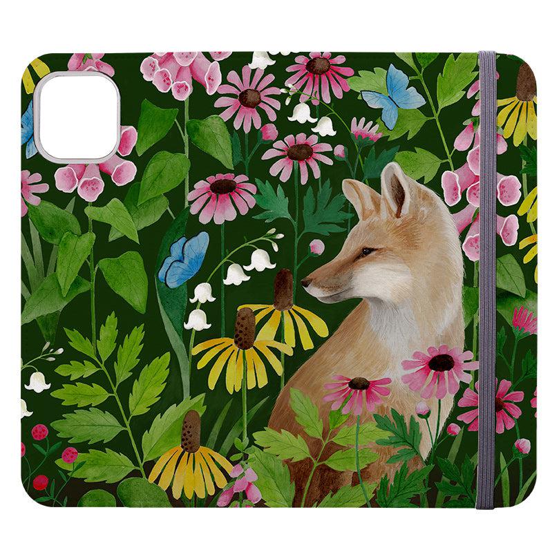 Wallet phone case-Fox And Foxgloves By Bex Parkin-Vegan Leather Wallet Case Vegan leather. 3 slots for cards Fully printed exterior. Compatibility See drop down menu for options, please select the right case as we print to order.-Stringberry