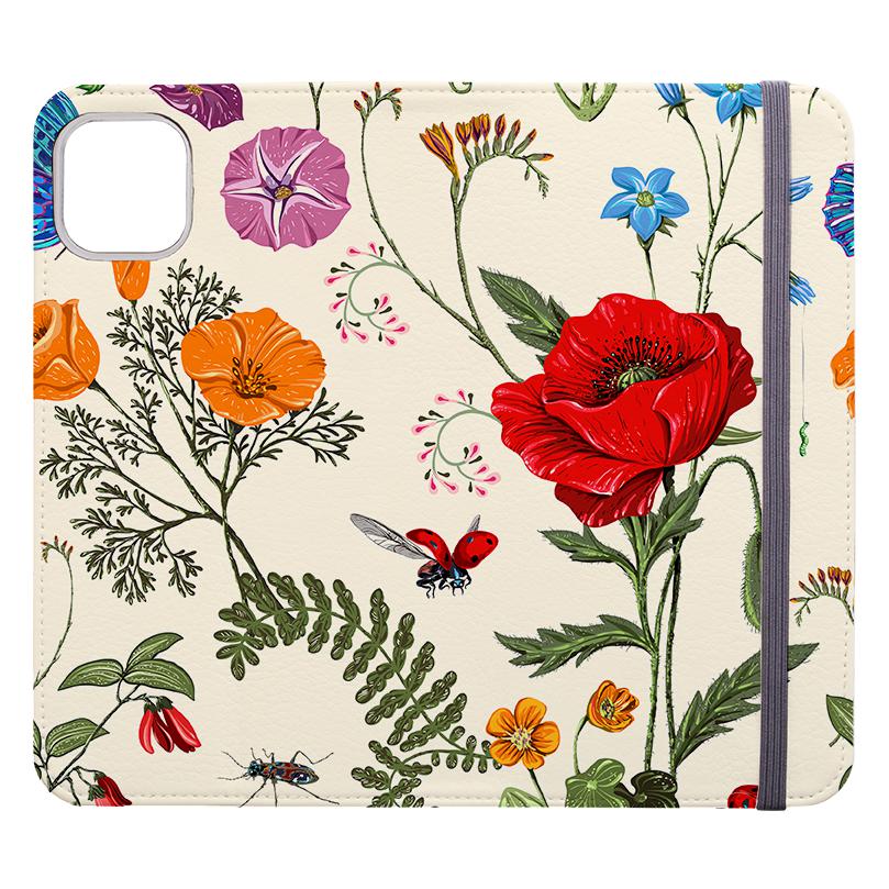 Wallet phone case-Garden Delight-Vegan Leather Wallet Case Vegan leather. 3 slots for cards Fully printed exterior. Compatibility See drop down menu for options, please select the right case as we print to order.-Stringberry