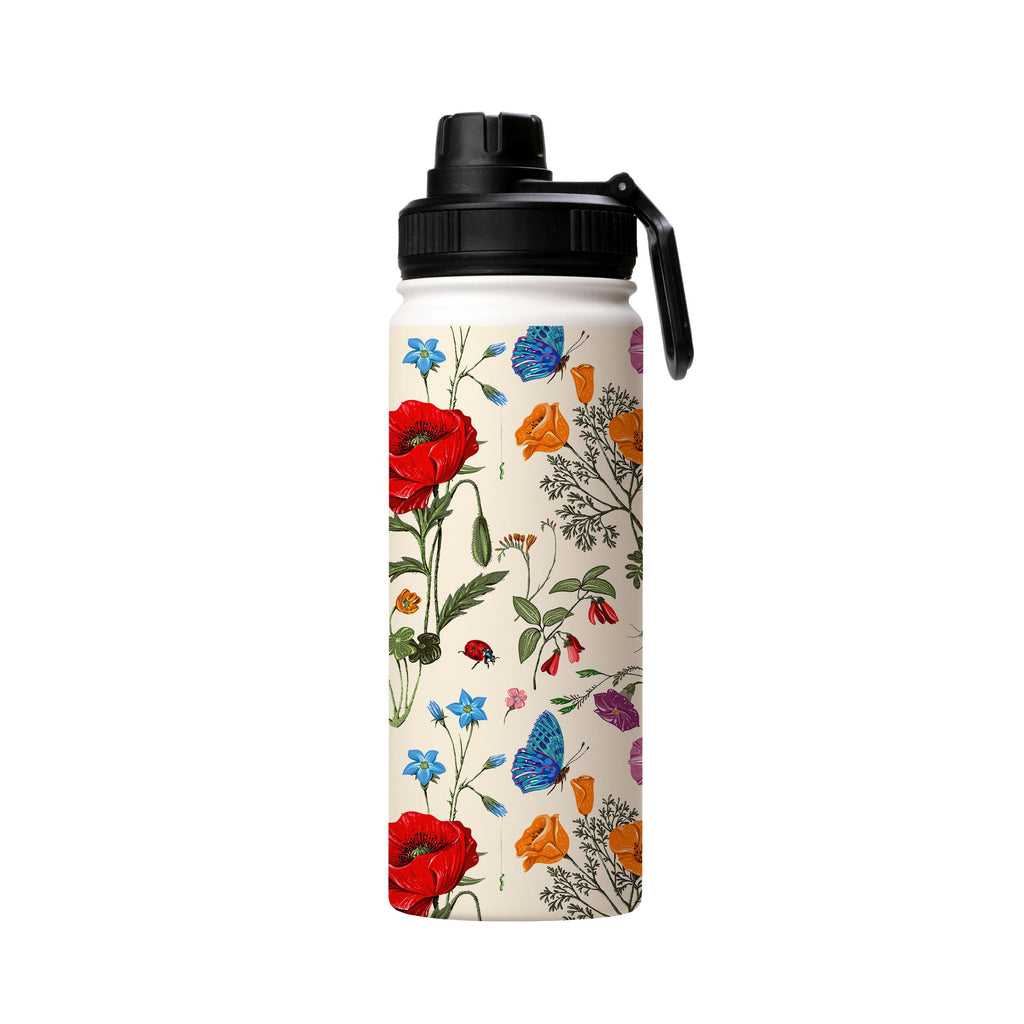 Water Bottles-Garden Delight Insulated Stainless Steel Water Bottle-18oz (530ml)-Sport cap-Insulated Steel Water Bottle Our insulated stainless steel bottle comes in 3 sizes- Small 12oz (350ml), Medium 18oz (530ml) and Large 32oz (945ml) . It comes with a leak proof cap Keeps water cool for 24 hours Also keeps things warm for up to 12 hours Choice of 3 lids ( Sport Cap, Handle Cap, Flip Cap ) for easy carrying Dishwasher Friendly Lightweight, durable and easy to carry Reusable, so it's safe for 