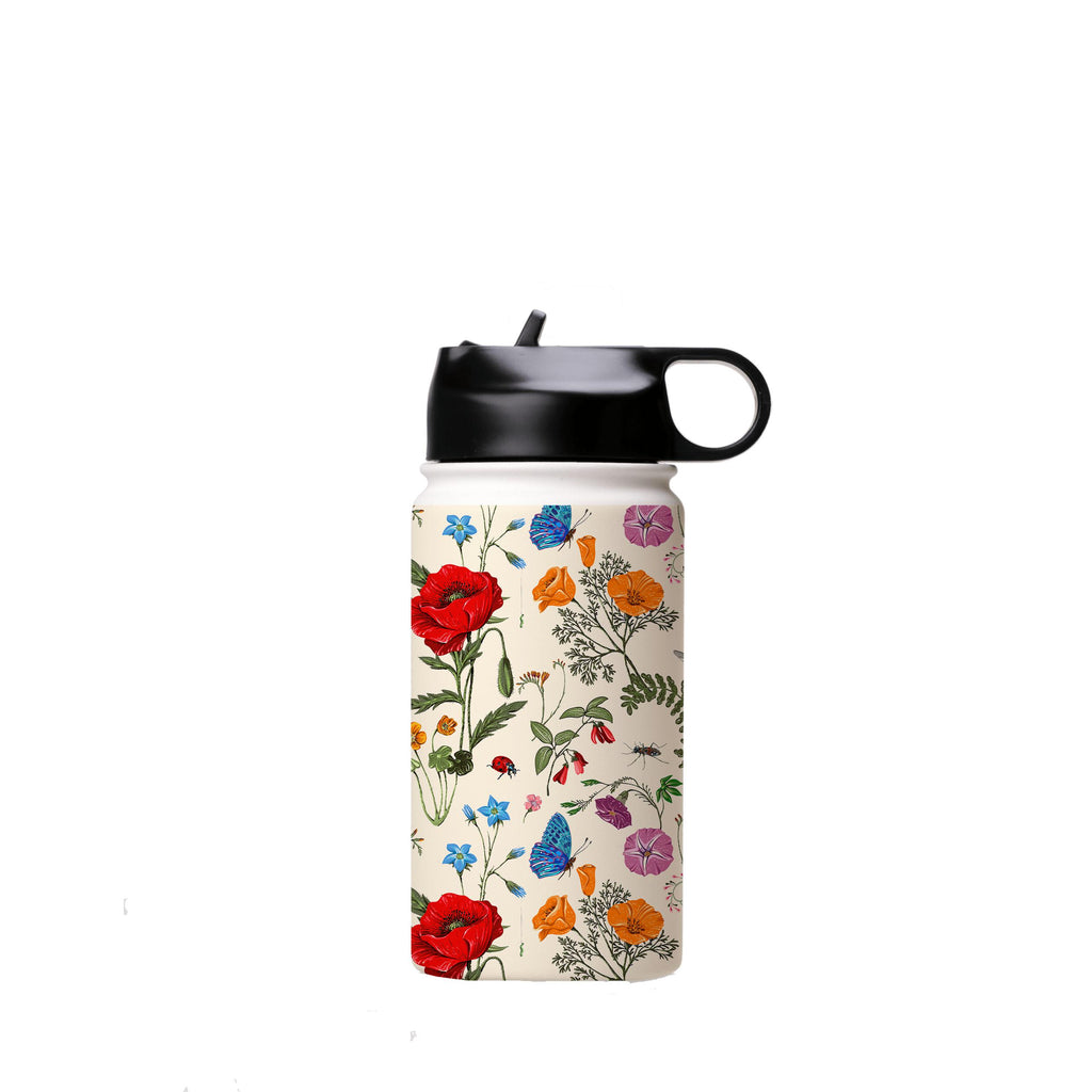 Water Bottles-Garden Delight Insulated Stainless Steel Water Bottle-12oz (350ml)-Flip cap-Insulated Steel Water Bottle Our insulated stainless steel bottle comes in 3 sizes- Small 12oz (350ml), Medium 18oz (530ml) and Large 32oz (945ml) . It comes with a leak proof cap Keeps water cool for 24 hours Also keeps things warm for up to 12 hours Choice of 3 lids ( Sport Cap, Handle Cap, Flip Cap ) for easy carrying Dishwasher Friendly Lightweight, durable and easy to carry Reusable, so it's safe for t