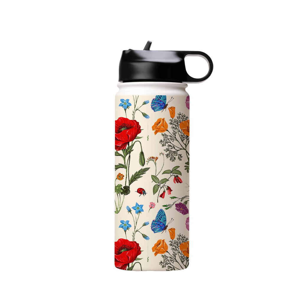 Water Bottles-Garden Delight Insulated Stainless Steel Water Bottle-18oz (530ml)-Flip cap-Insulated Steel Water Bottle Our insulated stainless steel bottle comes in 3 sizes- Small 12oz (350ml), Medium 18oz (530ml) and Large 32oz (945ml) . It comes with a leak proof cap Keeps water cool for 24 hours Also keeps things warm for up to 12 hours Choice of 3 lids ( Sport Cap, Handle Cap, Flip Cap ) for easy carrying Dishwasher Friendly Lightweight, durable and easy to carry Reusable, so it's safe for t