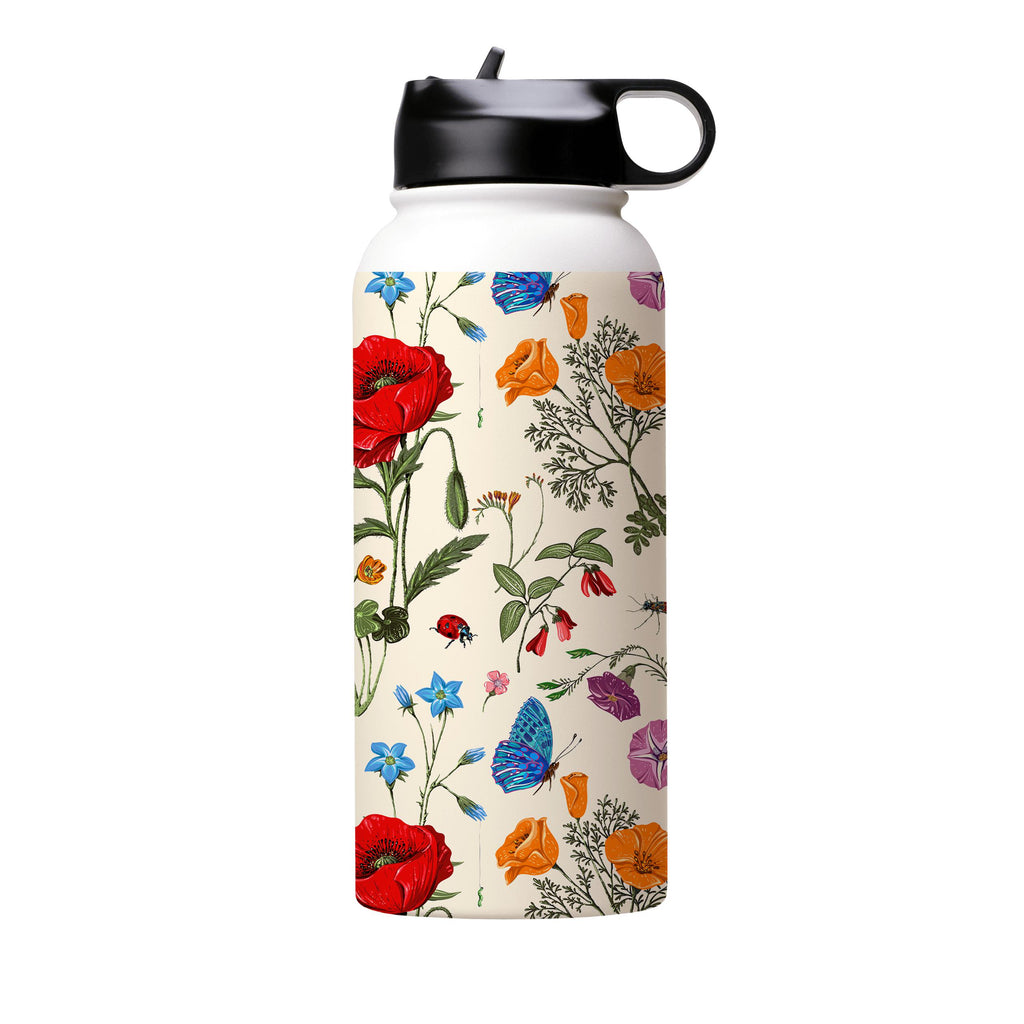 Water Bottles-Garden Delight Insulated Stainless Steel Water Bottle-32oz (945ml)-Flip cap-Insulated Steel Water Bottle Our insulated stainless steel bottle comes in 3 sizes- Small 12oz (350ml), Medium 18oz (530ml) and Large 32oz (945ml) . It comes with a leak proof cap Keeps water cool for 24 hours Also keeps things warm for up to 12 hours Choice of 3 lids ( Sport Cap, Handle Cap, Flip Cap ) for easy carrying Dishwasher Friendly Lightweight, durable and easy to carry Reusable, so it's safe for t