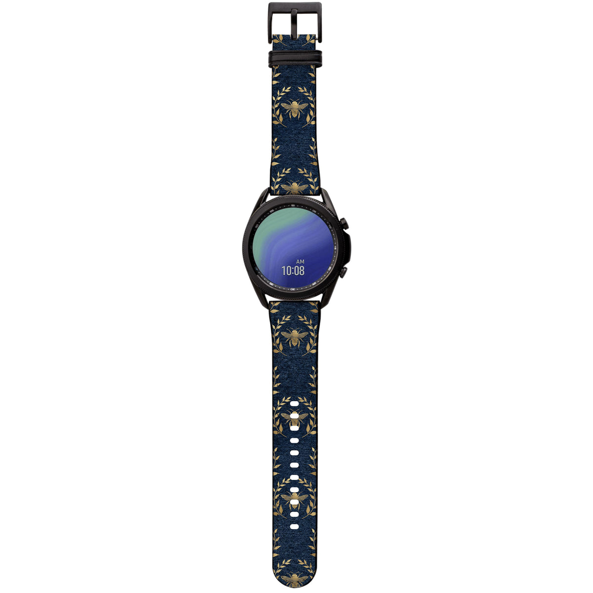 Apple Watch Straps-Golden Bees Navy Android Watch Strap-Paper Leather Samsung Watch Straps Product Details Get trendy with our Paper leather Samsung Watch bands. Available for all models of Samsung watch. High quality Paper Leather Fully printed on all exterior sides. Samsung Watch Band 40mm/42mm Samsung Watch Band 45mm/46mm-Stringberry