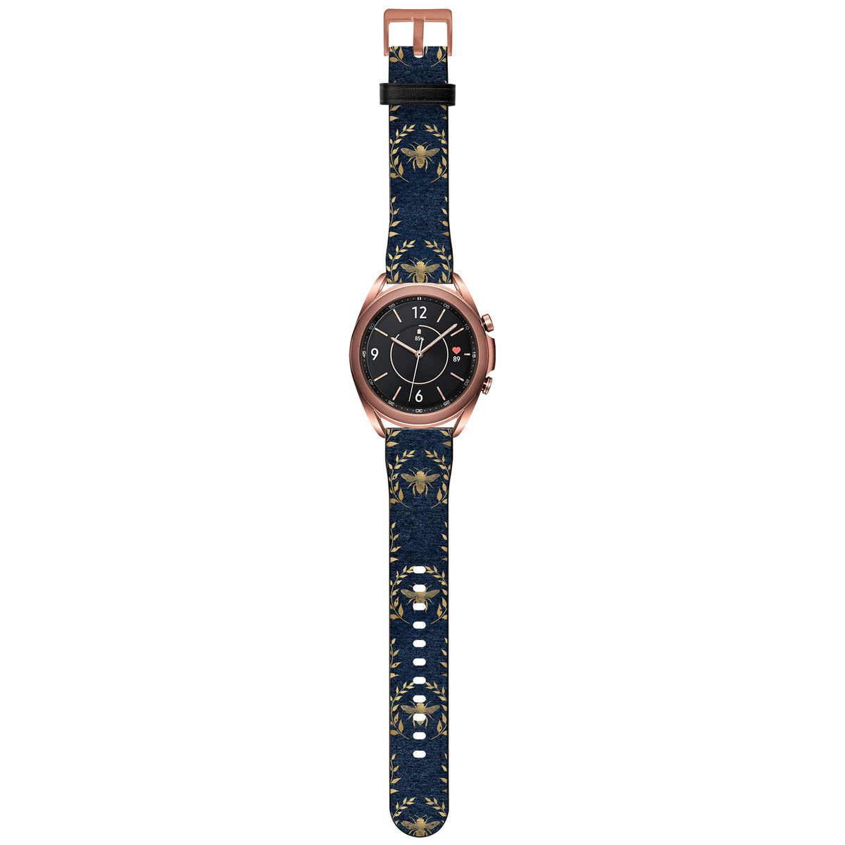 Apple Watch Straps-Golden Bees Navy Android Watch Strap-Paper Leather Samsung Watch Straps Product Details Get trendy with our Paper leather Samsung Watch bands. Available for all models of Samsung watch. High quality Paper Leather Fully printed on all exterior sides. Samsung Watch Band 40mm/42mm Samsung Watch Band 45mm/46mm-Stringberry