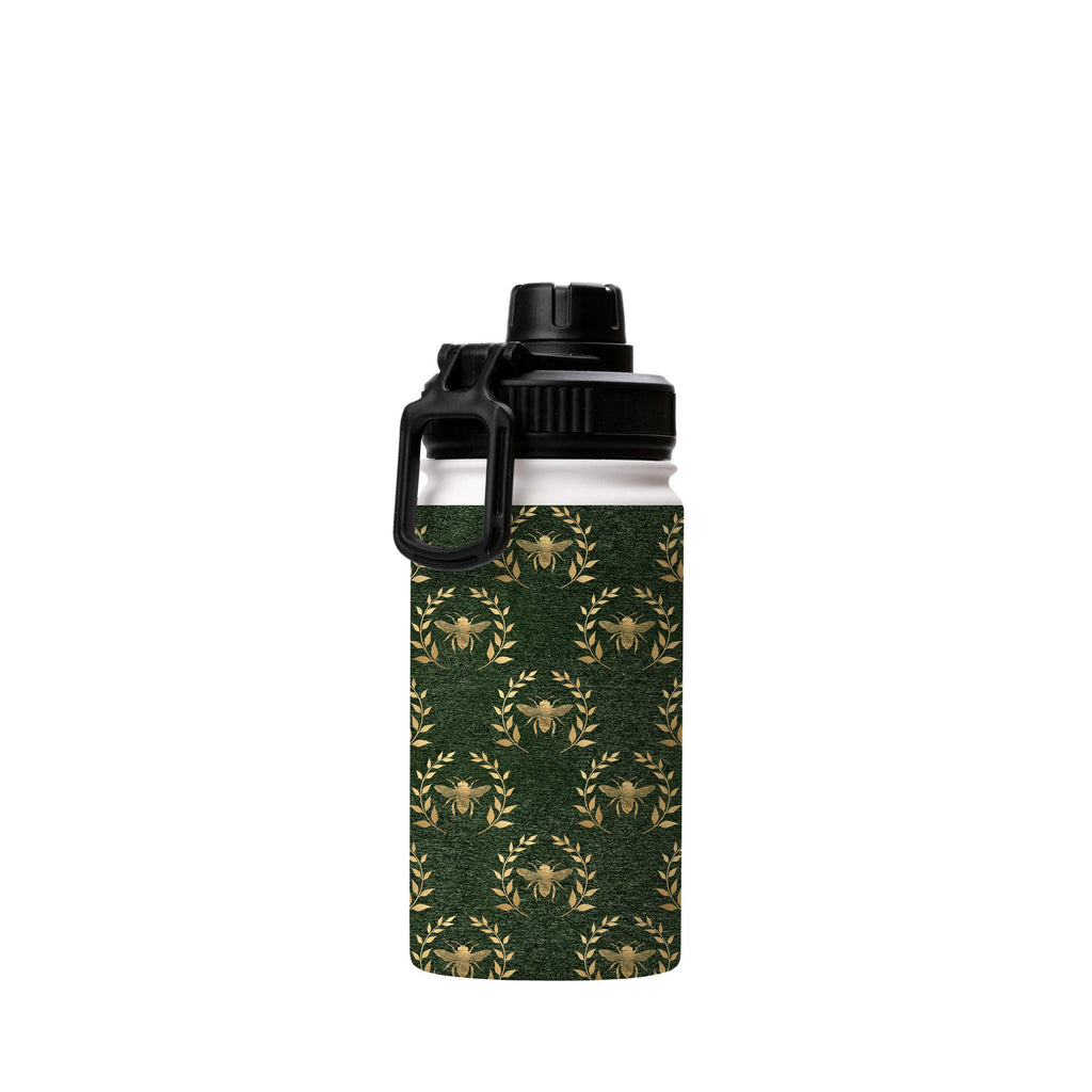 Water Bottles-Golden Bees Green Insulated Stainless Steel Water Bottle-12oz (350ml)-Sport cap-Insulated Steel Water Bottle Our insulated stainless steel bottle comes in 3 sizes- Small 12oz (350ml), Medium 18oz (530ml) and Large 32oz (945ml) . It comes with a leak proof cap Keeps water cool for 24 hours Also keeps things warm for up to 12 hours Choice of 3 lids ( Sport Cap, Handle Cap, Flip Cap ) for easy carrying Dishwasher Friendly Lightweight, durable and easy to carry Reusable, so it's safe f