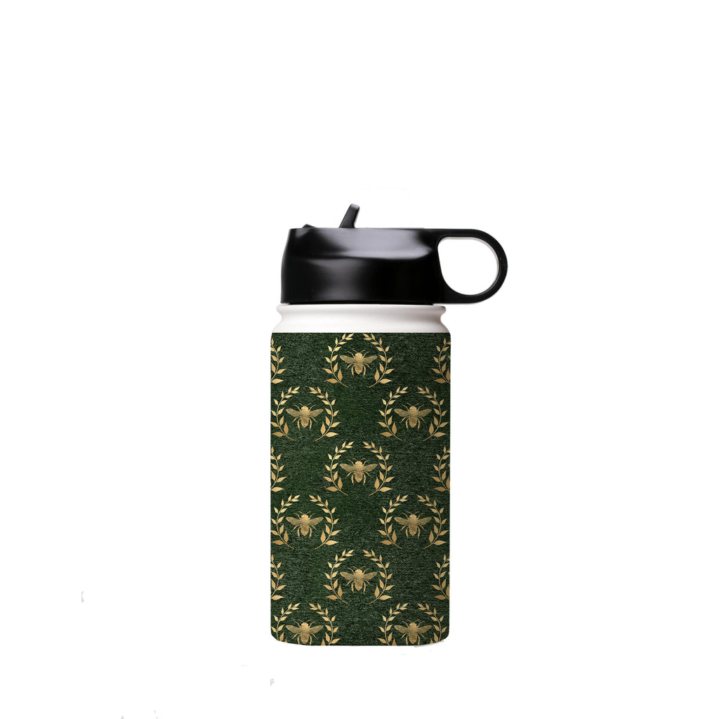 Water Bottles-Golden Bees Green Insulated Stainless Steel Water Bottle-12oz (350ml)-Flip cap-Insulated Steel Water Bottle Our insulated stainless steel bottle comes in 3 sizes- Small 12oz (350ml), Medium 18oz (530ml) and Large 32oz (945ml) . It comes with a leak proof cap Keeps water cool for 24 hours Also keeps things warm for up to 12 hours Choice of 3 lids ( Sport Cap, Handle Cap, Flip Cap ) for easy carrying Dishwasher Friendly Lightweight, durable and easy to carry Reusable, so it's safe fo