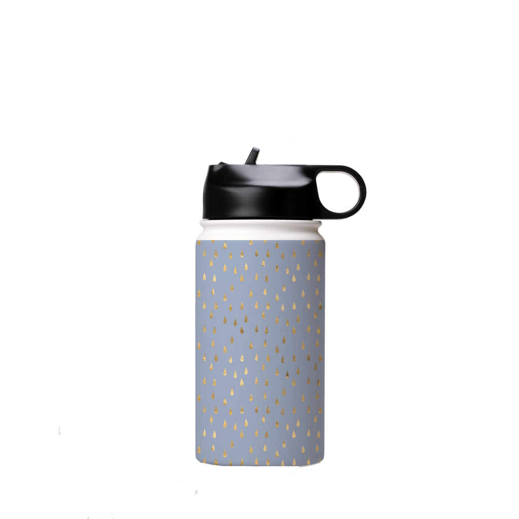 Water Bottles-Golden Drops Blue Insulated Stainless Steel Water Bottle-12oz (350ml)-Flip cap-Insulated Steel Water Bottle Our insulated stainless steel bottle comes in 3 sizes- Small 12oz (350ml), Medium 18oz (530ml) and Large 32oz (945ml) . It comes with a leak proof cap Keeps water cool for 24 hours Also keeps things warm for up to 12 hours Choice of 3 lids ( Sport Cap, Handle Cap, Flip Cap ) for easy carrying Dishwasher Friendly Lightweight, durable and easy to carry Reusable, so it's safe fo