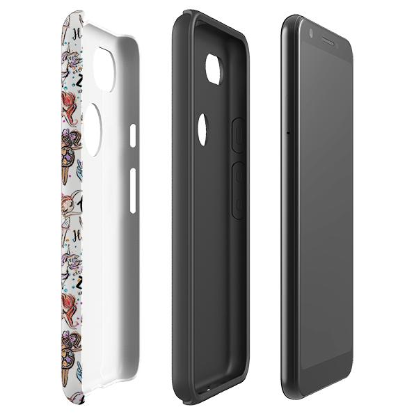 Google phone case-Alphabet Pattern-Product Details Raised bevel to protect screen from scratches. Impact resistant polycarbonate shell and shock absorbing inner TPU liner. Secure fit with design wrapping around side of the case and full access to ports. Compatible with Qi-standard wireless charging. Thickness 1/8 inch (3mm), weight 30g. Compatibility See drop down menu for options, please select the right case as we print to order.-Stringberry