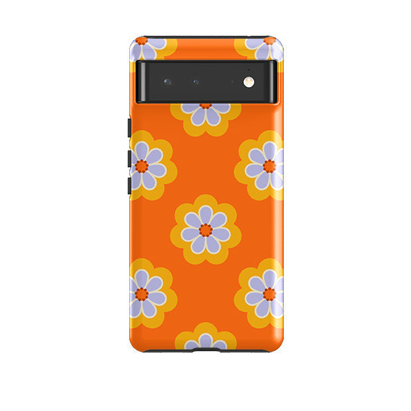Google phone case-Amber Floral-Product Details Raised bevel to protect screen from scratches. Impact resistant polycarbonate shell and shock absorbing inner TPU liner. Secure fit with design wrapping around side of the case and full access to ports. Compatible with Qi-standard wireless charging. Thickness 1/8 inch (3mm), weight 30g. Compatibility See drop down menu for options, please select the right case as we print to order.-Stringberry