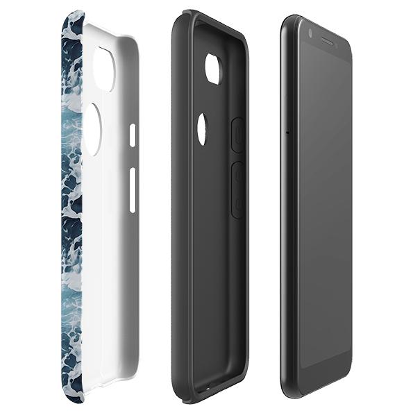 Google phone case-Aqua-Product Details Raised bevel to protect screen from scratches. Impact resistant polycarbonate shell and shock absorbing inner TPU liner. Secure fit with design wrapping around side of the case and full access to ports. Compatible with Qi-standard wireless charging. Thickness 1/8 inch (3mm), weight 30g. Compatibility See drop down menu for options, please select the right case as we print to order.-Stringberry