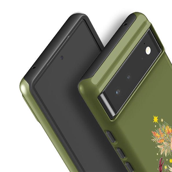 Google phone case-Autumn Zodiac By Catherine Rowe-Product Details Raised bevel to protect screen from scratches. Impact resistant polycarbonate shell and shock absorbing inner TPU liner. Secure fit with design wrapping around side of the case and full access to ports. Compatible with Qi-standard wireless charging. Thickness 1/8 inch (3mm), weight 30g. Compatibility See drop down menu for options, please select the right case as we print to order.-Stringberry
