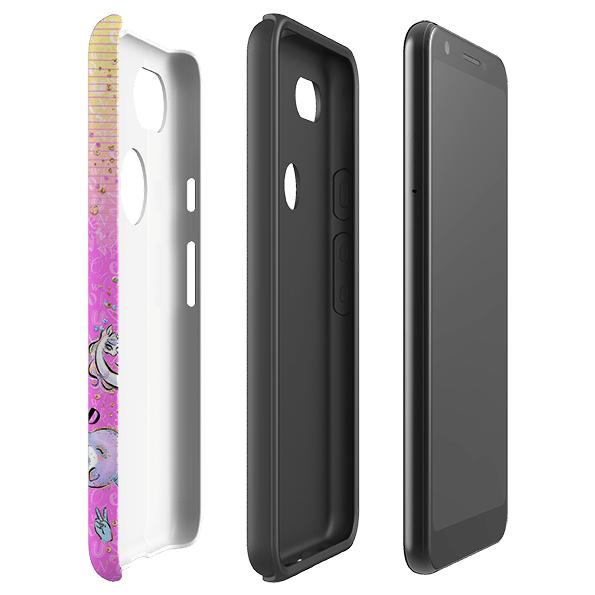 Google phone case-Bee Fantastic-Product Details Raised bevel to protect screen from scratches. Impact resistant polycarbonate shell and shock absorbing inner TPU liner. Secure fit with design wrapping around side of the case and full access to ports. Compatible with Qi-standard wireless charging. Thickness 1/8 inch (3mm), weight 30g. Compatibility See drop down menu for options, please select the right case as we print to order.-Stringberry