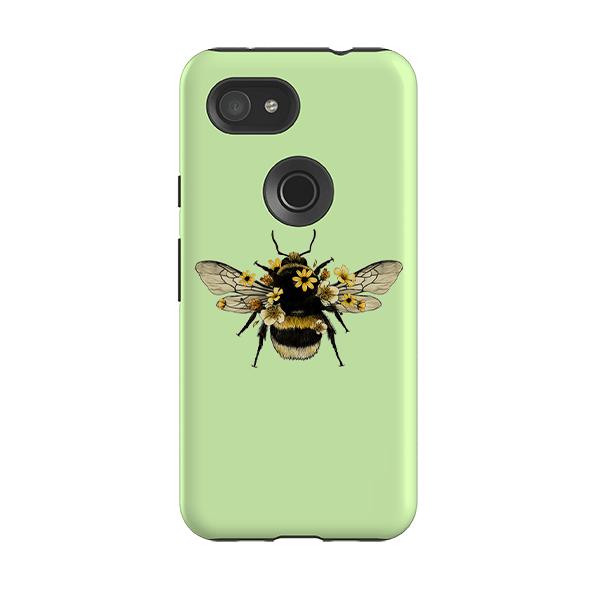 Google phone case-Bee I Mint-Product Details Raised bevel to protect screen from scratches. Impact resistant polycarbonate shell and shock absorbing inner TPU liner. Secure fit with design wrapping around side of the case and full access to ports. Compatible with Qi-standard wireless charging. Thickness 1/8 inch (3mm), weight 30g. Compatibility See drop down menu for options, please select the right case as we print to order.-Stringberry