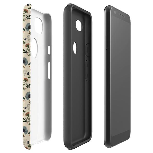 Google phone case-Bees 2 By Jade Mosinski-Product Details Raised bevel to protect screen from scratches. Impact resistant polycarbonate shell and shock absorbing inner TPU liner. Secure fit with design wrapping around side of the case and full access to ports. Compatible with Qi-standard wireless charging. Thickness 1/8 inch (3mm), weight 30g. Compatibility See drop down menu for options, please select the right case as we print to order.-Stringberry