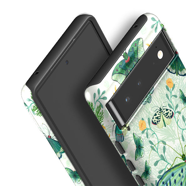 Google phone case-Big Moth 1 By Katherine Quinn-Product Details Raised bevel to protect screen from scratches. Impact resistant polycarbonate shell and shock absorbing inner TPU liner. Secure fit with design wrapping around side of the case and full access to ports. Compatible with Qi-standard wireless charging. Thickness 1/8 inch (3mm), weight 30g. Compatibility See drop down menu for options, please select the right case as we print to order.-Stringberry