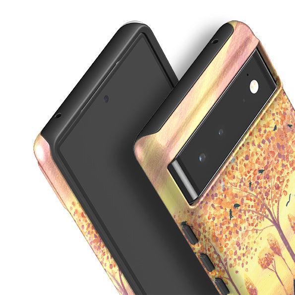 Google phone case-Bird Watching By Mary Stubberfield-Product Details Raised bevel to protect screen from scratches. Impact resistant polycarbonate shell and shock absorbing inner TPU liner. Secure fit with design wrapping around side of the case and full access to ports. Compatible with Qi-standard wireless charging. Thickness 1/8 inch (3mm), weight 30g. Compatibility See drop down menu for options, please select the right case as we print to order.-Stringberry