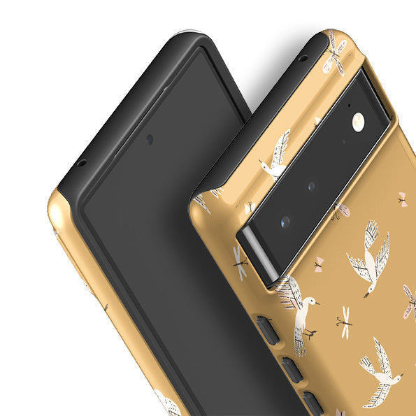 Google phone case-Birds And Butterflies By Meghann Rader-Product Details Raised bevel to protect screen from scratches. Impact resistant polycarbonate shell and shock absorbing inner TPU liner. Secure fit with design wrapping around side of the case and full access to ports. Compatible with Qi-standard wireless charging. Thickness 1/8 inch (3mm), weight 30g. Compatibility See drop down menu for options, please select the right case as we print to order.-Stringberry