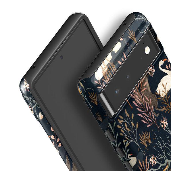 Google phone case-Black Forest By Katherine Quinn-Product Details Raised bevel to protect screen from scratches. Impact resistant polycarbonate shell and shock absorbing inner TPU liner. Secure fit with design wrapping around side of the case and full access to ports. Compatible with Qi-standard wireless charging. Thickness 1/8 inch (3mm), weight 30g. Compatibility See drop down menu for options, please select the right case as we print to order.-Stringberry