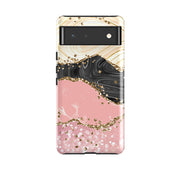 Google phone case-Blanco (case does not glitter)-Product Details Raised bevel to protect screen from scratches. Impact resistant polycarbonate shell and shock absorbing inner TPU liner. Secure fit with design wrapping around side of the case and full access to ports. Compatible with Qi-standard wireless charging. Thickness 1/8 inch (3mm), weight 30g. Compatibility See drop down menu for options, please select the right case as we print to order.-Stringberry