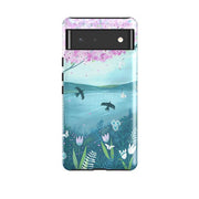 Google phone case-Blossom Tree By Mary Stubberfield-Product Details Raised bevel to protect screen from scratches. Impact resistant polycarbonate shell and shock absorbing inner TPU liner. Secure fit with design wrapping around side of the case and full access to ports. Compatible with Qi-standard wireless charging. Thickness 1/8 inch (3mm), weight 30g. Compatibility See drop down menu for options, please select the right case as we print to order.-Stringberry