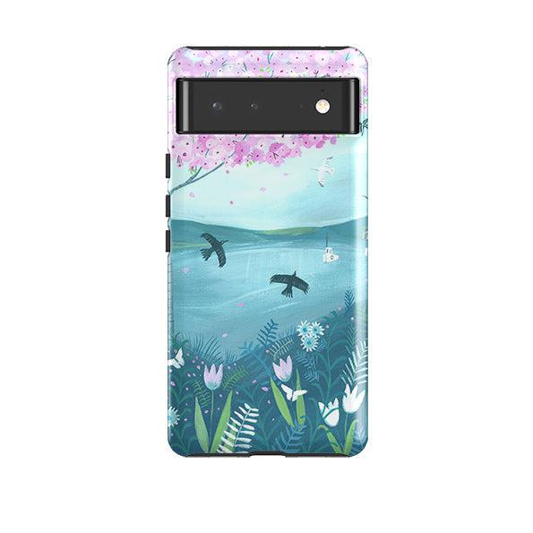 Google phone case-Blossom Tree By Mary Stubberfield-Product Details Raised bevel to protect screen from scratches. Impact resistant polycarbonate shell and shock absorbing inner TPU liner. Secure fit with design wrapping around side of the case and full access to ports. Compatible with Qi-standard wireless charging. Thickness 1/8 inch (3mm), weight 30g. Compatibility See drop down menu for options, please select the right case as we print to order.-Stringberry