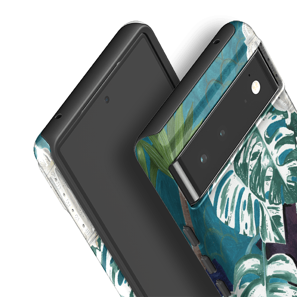 Google phone case-Blue Interior By Bex Parkin-Product Details Raised bevel to protect screen from scratches. Impact resistant polycarbonate shell and shock absorbing inner TPU liner. Secure fit with design wrapping around side of the case and full access to ports. Compatible with Qi-standard wireless charging. Thickness 1/8 inch (3mm), weight 30g. Compatibility See drop down menu for options, please select the right case as we print to order.-Stringberry