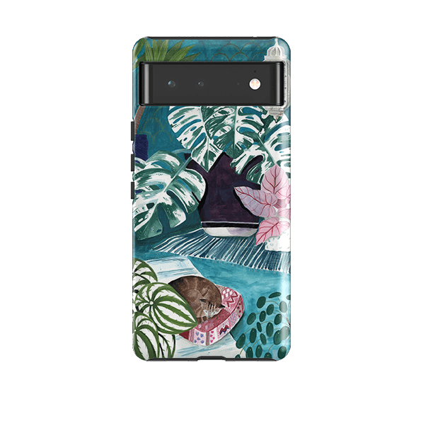 Google phone case-Blue Interior By Bex Parkin-Product Details Raised bevel to protect screen from scratches. Impact resistant polycarbonate shell and shock absorbing inner TPU liner. Secure fit with design wrapping around side of the case and full access to ports. Compatible with Qi-standard wireless charging. Thickness 1/8 inch (3mm), weight 30g. Compatibility See drop down menu for options, please select the right case as we print to order.-Stringberry