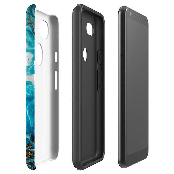 Google phone case-Blue Royal-Product Details Raised bevel to protect screen from scratches. Impact resistant polycarbonate shell and shock absorbing inner TPU liner. Secure fit with design wrapping around side of the case and full access to ports. Compatible with Qi-standard wireless charging. Thickness 1/8 inch (3mm), weight 30g. Compatibility See drop down menu for options, please select the right case as we print to order.-Stringberry