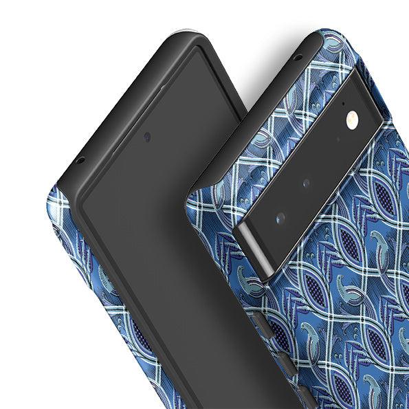 Google phone case-Bluebirds By Cressida Bell-Product Details Raised bevel to protect screen from scratches. Impact resistant polycarbonate shell and shock absorbing inner TPU liner. Secure fit with design wrapping around side of the case and full access to ports. Compatible with Qi-standard wireless charging. Thickness 1/8 inch (3mm), weight 30g. Compatibility See drop down menu for options, please select the right case as we print to order.-Stringberry