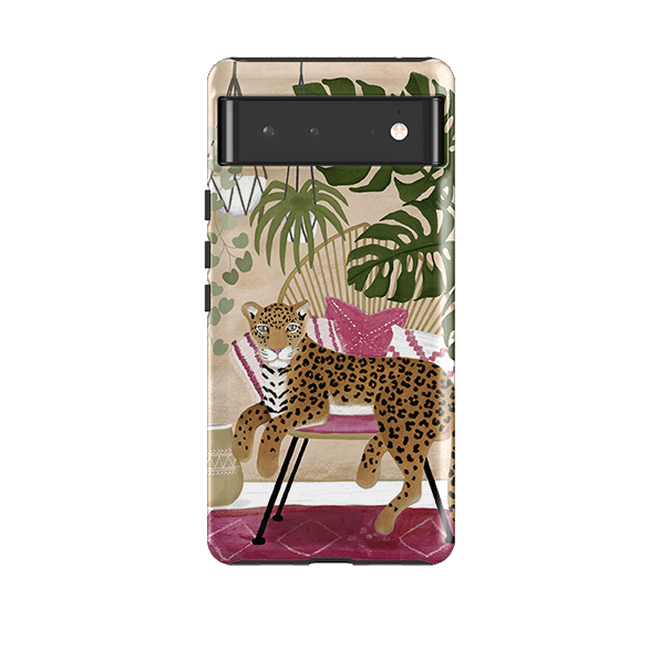 Google phone case-Boho Leopard Cream By Bex Parkin-Product Details Raised bevel to protect screen from scratches. Impact resistant polycarbonate shell and shock absorbing inner TPU liner. Secure fit with design wrapping around side of the case and full access to ports. Compatible with Qi-standard wireless charging. Thickness 1/8 inch (3mm), weight 30g. Compatibility See drop down menu for options, please select the right case as we print to order.-Stringberry