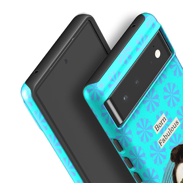 Google phone case-Born Fabulous By Clare Jordan-Product Details Raised bevel to protect screen from scratches. Impact resistant polycarbonate shell and shock absorbing inner TPU liner. Secure fit with design wrapping around side of the case and full access to ports. Compatible with Qi-standard wireless charging. Thickness 1/8 inch (3mm), weight 30g. Compatibility See drop down menu for options, please select the right case as we print to order.-Stringberry