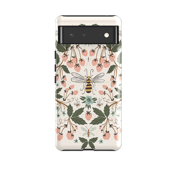 Google phone case-Bugs And Berries By Meghann Rader-Product Details Raised bevel to protect screen from scratches. Impact resistant polycarbonate shell and shock absorbing inner TPU liner. Secure fit with design wrapping around side of the case and full access to ports. Compatible with Qi-standard wireless charging. Thickness 1/8 inch (3mm), weight 30g. Compatibility See drop down menu for options, please select the right case as we print to order.-Stringberry