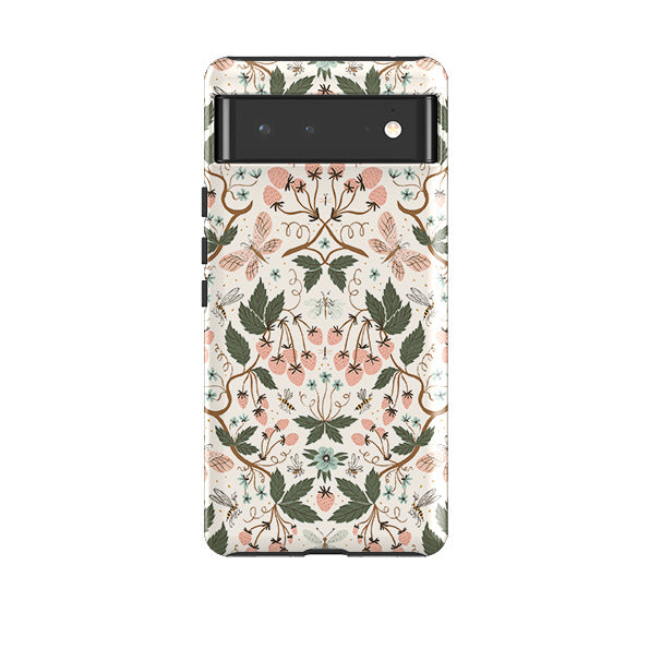 Google phone case-Bugs And Berries Pattern By Meghann Rader-Product Details Raised bevel to protect screen from scratches. Impact resistant polycarbonate shell and shock absorbing inner TPU liner. Secure fit with design wrapping around side of the case and full access to ports. Compatible with Qi-standard wireless charging. Thickness 1/8 inch (3mm), weight 30g. Compatibility See drop down menu for options, please select the right case as we print to order.-Stringberry