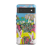 Google phone case-Bunnies By Claire West-Product Details Raised bevel to protect screen from scratches. Impact resistant polycarbonate shell and shock absorbing inner TPU liner. Secure fit with design wrapping around side of the case and full access to ports. Compatible with Qi-standard wireless charging. Thickness 1/8 inch (3mm), weight 30g. Compatibility See drop down menu for options, please select the right case as we print to order.-Stringberry