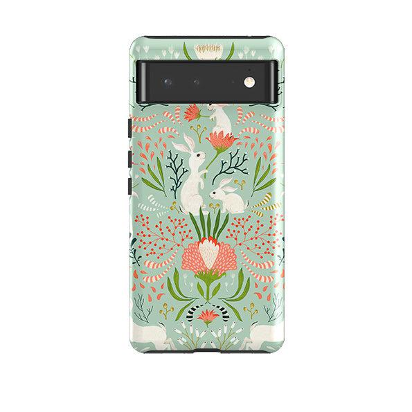 Google phone case-Bunny By Katherine Quinn-Product Details Raised bevel to protect screen from scratches. Impact resistant polycarbonate shell and shock absorbing inner TPU liner. Secure fit with design wrapping around side of the case and full access to ports. Compatible with Qi-standard wireless charging. Thickness 1/8 inch (3mm), weight 30g. Compatibility See drop down menu for options, please select the right case as we print to order.-Stringberry