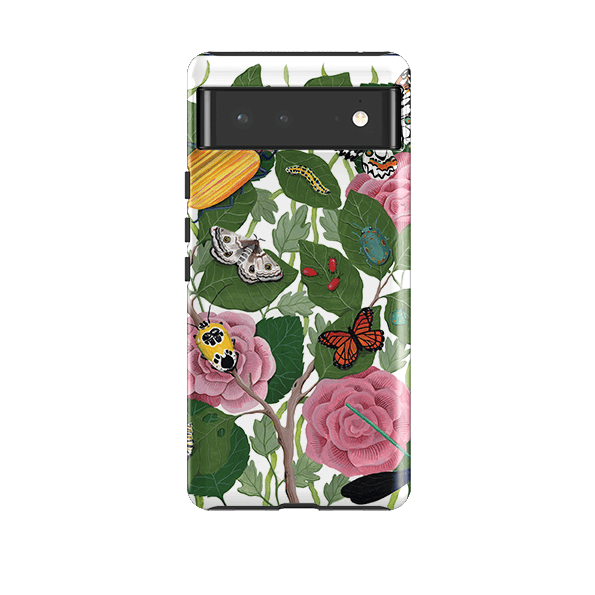 Google phone case-Butterflies And Beatles By Bex Parkin-Product Details Raised bevel to protect screen from scratches. Impact resistant polycarbonate shell and shock absorbing inner TPU liner. Secure fit with design wrapping around side of the case and full access to ports. Compatible with Qi-standard wireless charging. Thickness 1/8 inch (3mm), weight 30g. Compatibility See drop down menu for options, please select the right case as we print to order.-Stringberry