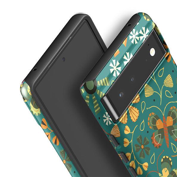 Google phone case-Butterflies Autumn 2 By Suzy Taylor-Product Details Raised bevel to protect screen from scratches. Impact resistant polycarbonate shell and shock absorbing inner TPU liner. Secure fit with design wrapping around side of the case and full access to ports. Compatible with Qi-standard wireless charging. Thickness 1/8 inch (3mm), weight 30g. Compatibility See drop down menu for options, please select the right case as we print to order.-Stringberry