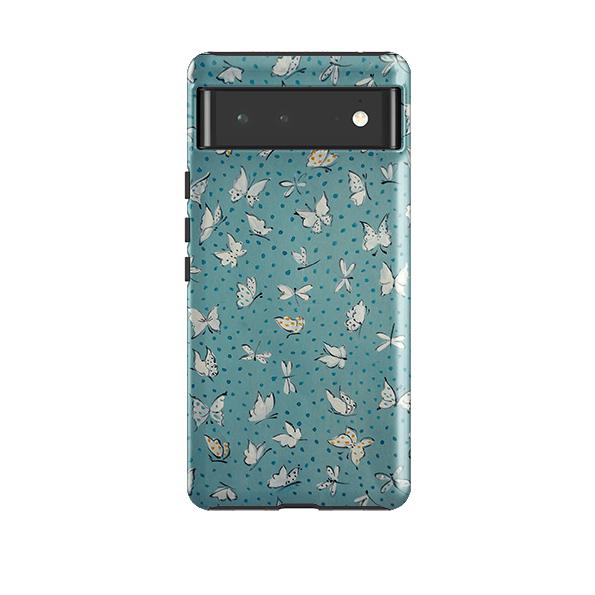 Google phone case-Butterflies On Sky By Sarah Campbell-Product Details Raised bevel to protect screen from scratches. Impact resistant polycarbonate shell and shock absorbing inner TPU liner. Secure fit with design wrapping around side of the case and full access to ports. Compatible with Qi-standard wireless charging. Thickness 1/8 inch (3mm), weight 30g. Compatibility See drop down menu for options, please select the right case as we print to order.-Stringberry