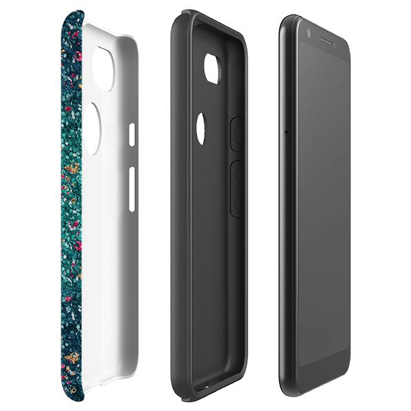 Google phone case-Butterfly Comet (case does not glitter)-Product Details Raised bevel to protect screen from scratches. Impact resistant polycarbonate shell and shock absorbing inner TPU liner. Secure fit with design wrapping around side of the case and full access to ports. Compatible with Qi-standard wireless charging. Thickness 1/8 inch (3mm), weight 30g. Compatibility See drop down menu for options, please select the right case as we print to order.-Stringberry