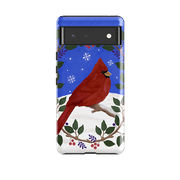 Google phone case-Cardinal Wreath By Bex Parkin-Product Details Raised bevel to protect screen from scratches. Impact resistant polycarbonate shell and shock absorbing inner TPU liner. Secure fit with design wrapping around side of the case and full access to ports. Compatible with Qi-standard wireless charging. Thickness 1/8 inch (3mm), weight 30g. Compatibility See drop down menu for options, please select the right case as we print to order.-Stringberry
