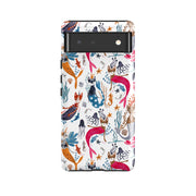 Google phone case-Cat-Fish By Caroline Bonne Muller-Product Details Raised bevel to protect screen from scratches. Impact resistant polycarbonate shell and shock absorbing inner TPU liner. Secure fit with design wrapping around side of the case and full access to ports. Compatible with Qi-standard wireless charging. Thickness 1/8 inch (3mm), weight 30g. Compatibility See drop down menu for options, please select the right case as we print to order.-Stringberry