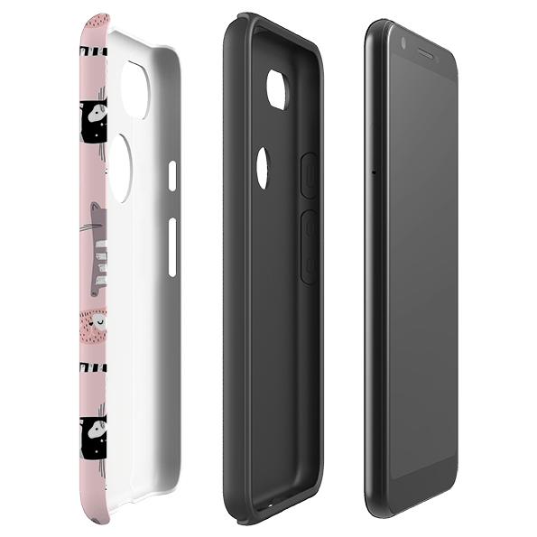 Google phone case-Cat-titude-Product Details Raised bevel to protect screen from scratches. Impact resistant polycarbonate shell and shock absorbing inner TPU liner. Secure fit with design wrapping around side of the case and full access to ports. Compatible with Qi-standard wireless charging. Thickness 1/8 inch (3mm), weight 30g. Compatibility See drop down menu for options, please select the right case as we print to order.-Stringberry