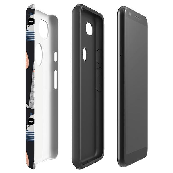 Google phone case-Catastrophe-Product Details Raised bevel to protect screen from scratches. Impact resistant polycarbonate shell and shock absorbing inner TPU liner. Secure fit with design wrapping around side of the case and full access to ports. Compatible with Qi-standard wireless charging. Thickness 1/8 inch (3mm), weight 30g. Compatibility See drop down menu for options, please select the right case as we print to order.-Stringberry