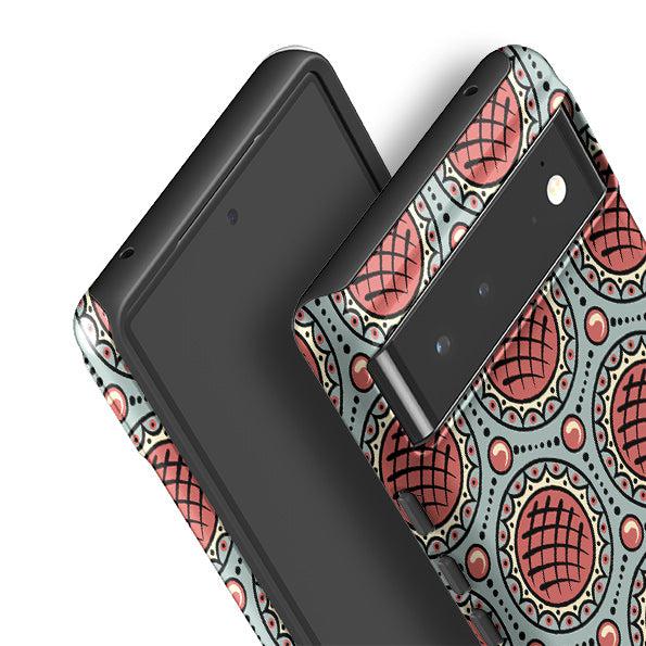 Google phone case-Charleston Red By Cressida Bell-Product Details Raised bevel to protect screen from scratches. Impact resistant polycarbonate shell and shock absorbing inner TPU liner. Secure fit with design wrapping around side of the case and full access to ports. Compatible with Qi-standard wireless charging. Thickness 1/8 inch (3mm), weight 30g. Compatibility See drop down menu for options, please select the right case as we print to order.-Stringberry