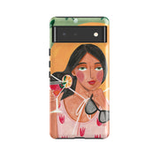 Google phone case-Cheers By Caroline Bonne Muller-Product Details Raised bevel to protect screen from scratches. Impact resistant polycarbonate shell and shock absorbing inner TPU liner. Secure fit with design wrapping around side of the case and full access to ports. Compatible with Qi-standard wireless charging. Thickness 1/8 inch (3mm), weight 30g. Compatibility See drop down menu for options, please select the right case as we print to order.-Stringberry