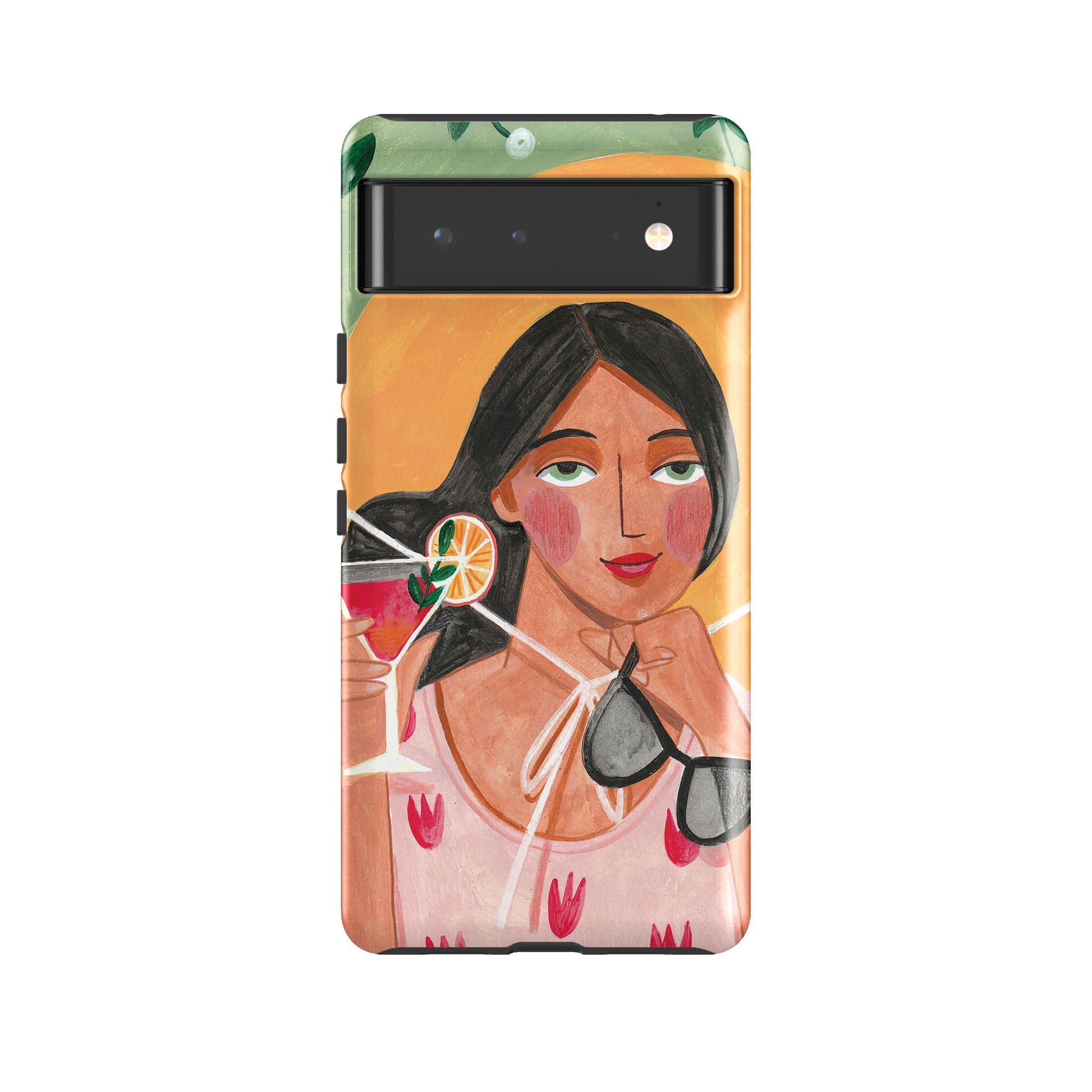 Google phone case-Cheers By Caroline Bonne Muller-Product Details Raised bevel to protect screen from scratches. Impact resistant polycarbonate shell and shock absorbing inner TPU liner. Secure fit with design wrapping around side of the case and full access to ports. Compatible with Qi-standard wireless charging. Thickness 1/8 inch (3mm), weight 30g. Compatibility See drop down menu for options, please select the right case as we print to order.-Stringberry