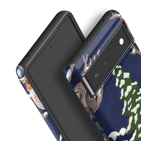 Google phone case-Christmas Tree By Bex Parkin-Product Details Raised bevel to protect screen from scratches. Impact resistant polycarbonate shell and shock absorbing inner TPU liner. Secure fit with design wrapping around side of the case and full access to ports. Compatible with Qi-standard wireless charging. Thickness 1/8 inch (3mm), weight 30g. Compatibility See drop down menu for options, please select the right case as we print to order.-Stringberry